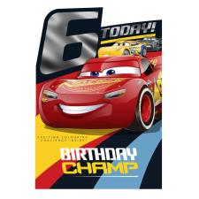 Disney Cars Shaped 6th Birthday Card