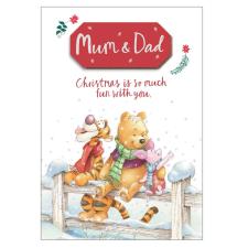 Mum & Dad Winnie The Pooh Christmas Card