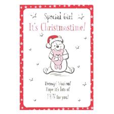 Special Girl Winnie The Pooh Classic Sketch Christmas Card