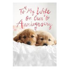 To My Wife Puppies Anniversary Card