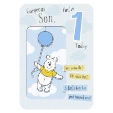 Son 1 Today Winne The Pooh 1st Birthday Card