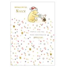 Wonderful Niece Winnie The Pooh Christmas Card