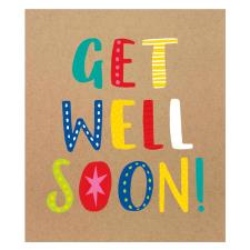 Colourful Letters Get Well Soon Card