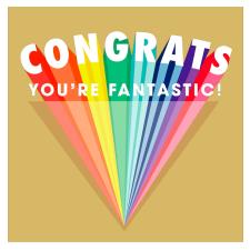 Congrats You''re Fantastic! Gold Greetings Card