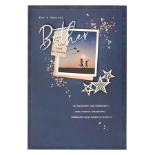 Special Brother Navy Blue Birthday Card