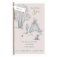 Woodland Camping Scene Son Birthday Card