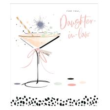 Daughter in Law Cocktail Glass Birthday Card