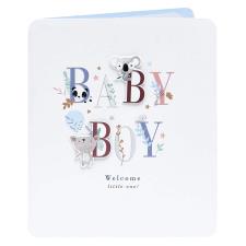 Cute Letter Design New Baby Boy Card