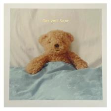 Photographic Teddy Get Well Soon Card