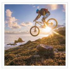 Mountain Bike Sunset View Greetings Card