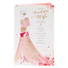 Wonderful Wife Luxury Anniversary Card