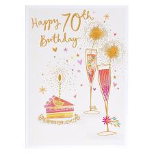 Cake & Fizz 70th Birthday Card