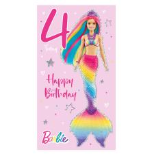 4 Today Barbie 4th Birthday Card