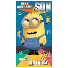 Minions Awesome Son Birthday Card