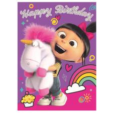 Agnes & Fluffy Unicorn Minions Happy Birthday Card