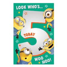 Look Who&#39;s 5 Today Minions 5th Birthday Card