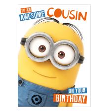 Awesome Cousin Minions Birthday Card