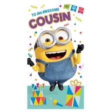 Awesome Cousin Minions Birthday Card