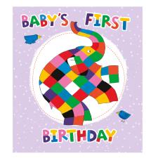 Baby's 1st Birthday Elmer The Elephant Birthday Card