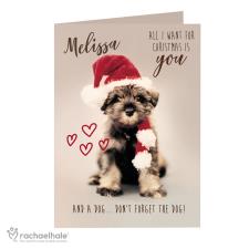 Personalised Rachael Hale All I Want For Christmas Puppy Card