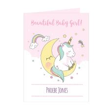 Personalised Baby Unicorn Card