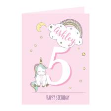 Personalised Baby Unicorn Birthday Age Card