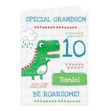 Personalised Be Roarsome Dinosaur Card