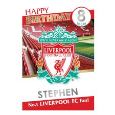 Personalisable Liverpool FC Birthday Card With Stickers