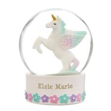 Personalised Unicorn Name Snow Globe