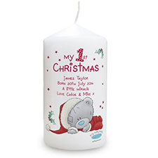 Personalised My 1st Christmas Tiny Tatty Teddy Candle
