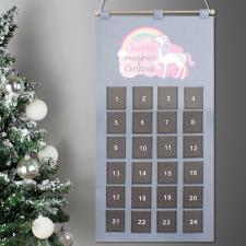 Personalised Unicorn Christmas Fabric Advent Calendar