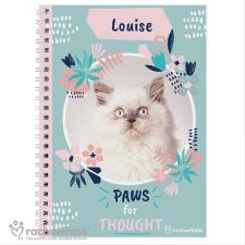 Personalised Rachael Hale Paws for Thought Cat A5 Notebook