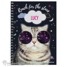 Personalised Rachael Hale Space Cat A5 Notebook