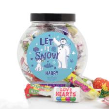 Personalised The Snowman & The Snowdog Sweet Jar
