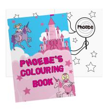 Personalised Princess & Unicorn Colouring Book