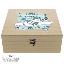 Personalised The Snowman &amp; The Snowdog Large Wooden Christmas Eve Box