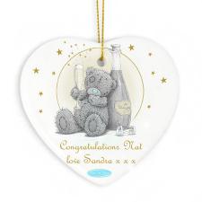 Personalised Me to You Gold Stars Ceramic Heart Decoration