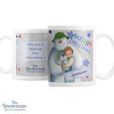 Personalised The Snowman & The Snowdog Blue Mug