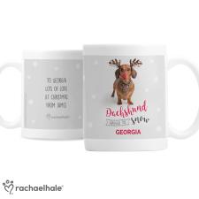 Personalised Rachael Hale Christmas Dachshund Mug