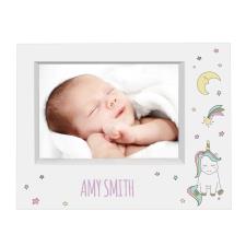 Personalised Baby Unicorn 7" x 5" Landscape Box Photo Frame