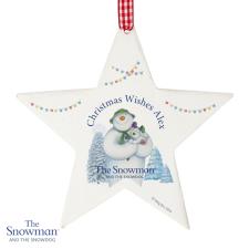 Personalised The Snowman &amp; The Snowdog Star Decoration