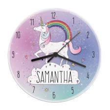 Personalised Unicorn Wooden Clock