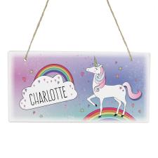 Personalised Unicorn Wooden Hanging Plaque