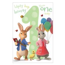 1 Today Peter Rabbit 1st Birthday Card