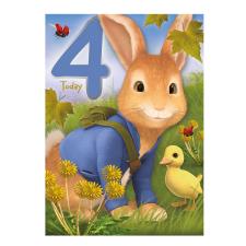 4 Today Peter Rabbit 4th Birthday Card