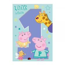 Look Who&#39;s 1 Peppa Pig 1st Birthday Card
