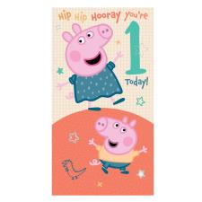 1 Today Peppa Pig 1st Birthday Card