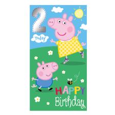 2 Today Peppa Pig 2nd Birthday Card