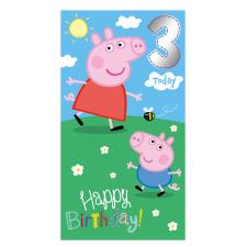 3 Today Peppa Pig 3rd Birthday Card