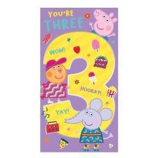 You're 3 Peppa Pig 3rd Birthday Card